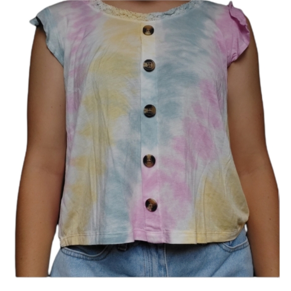 Wildflowers Tops - Tie Dye Ruffle Tank Top